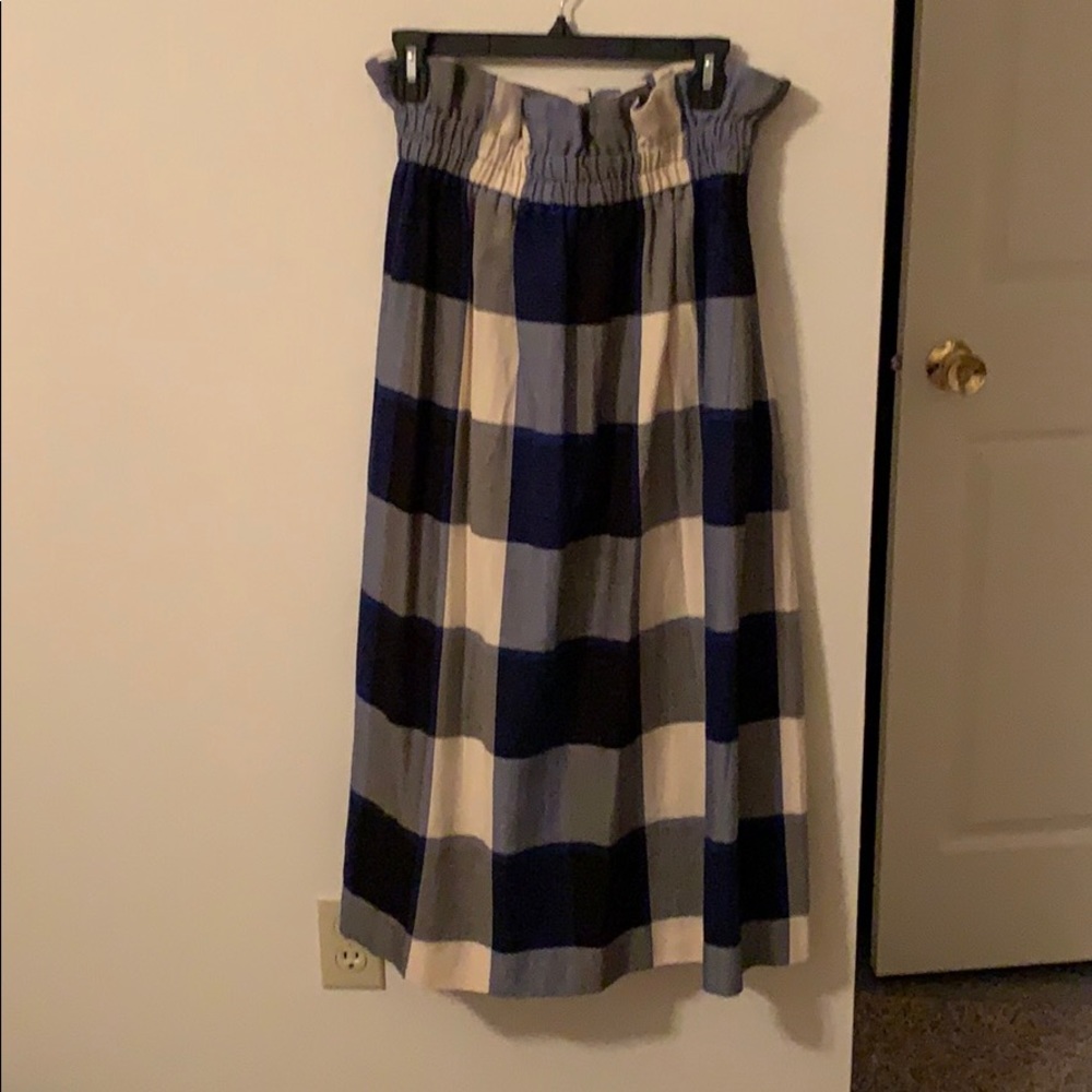 Mara Hoffman plaid paperbag waist midi skirt